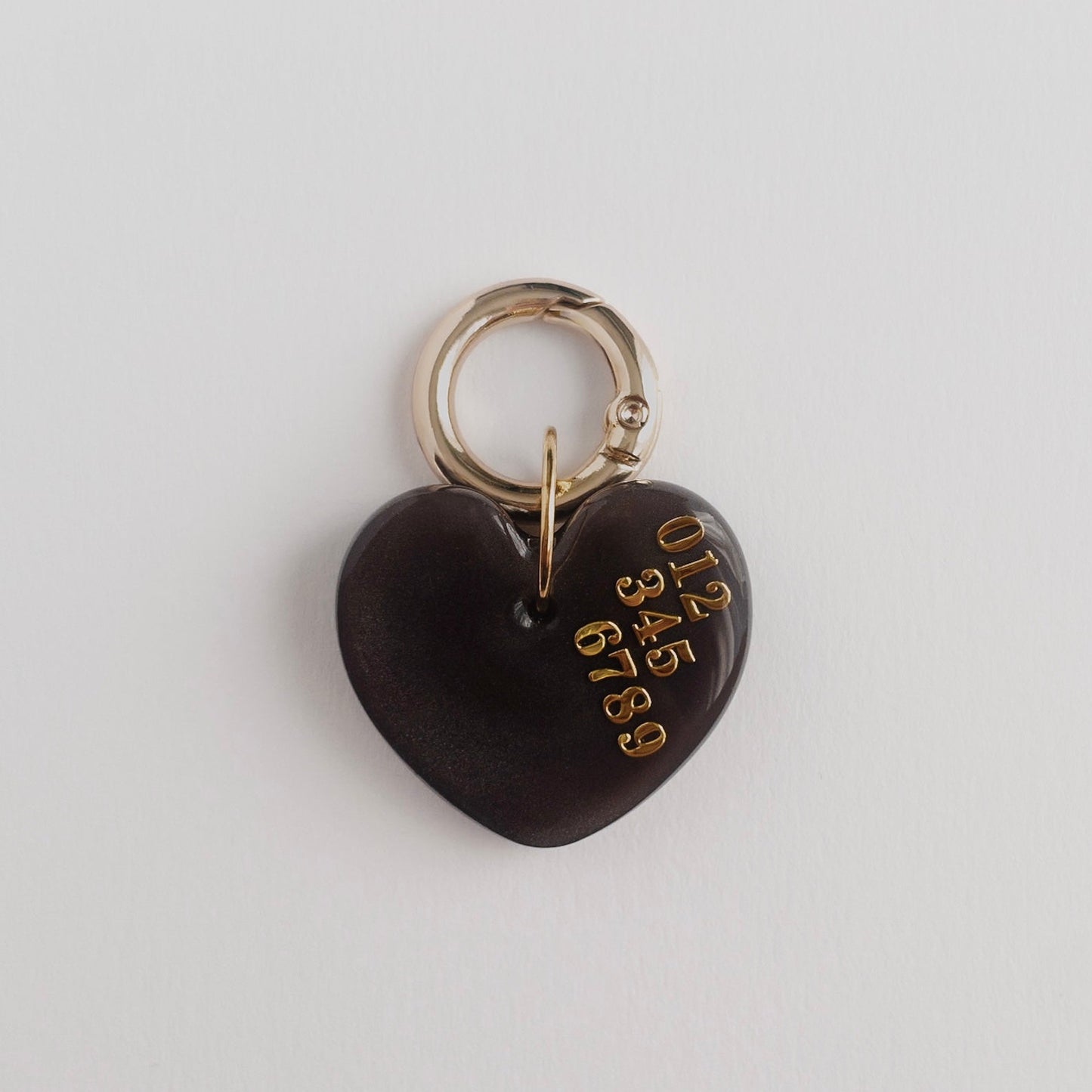 Heart Tag - Mono (shimmer brown)
