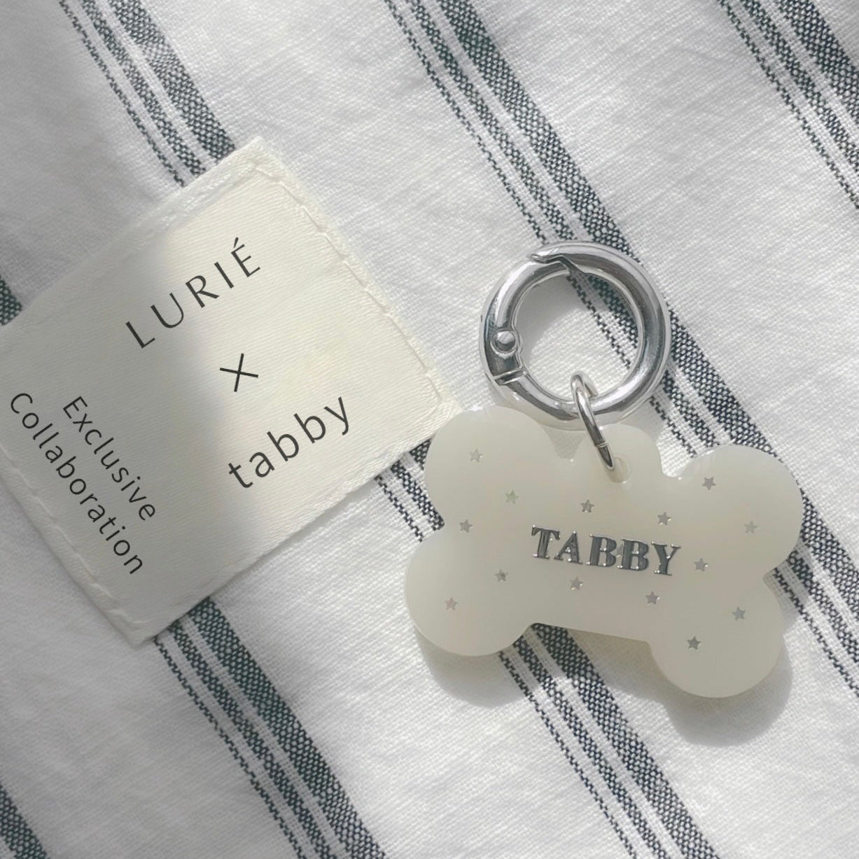 “tabby Limited” Bone Tag - Starlight (moon stone)