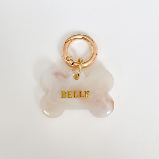 Bone Tag - Marble (milk tea)