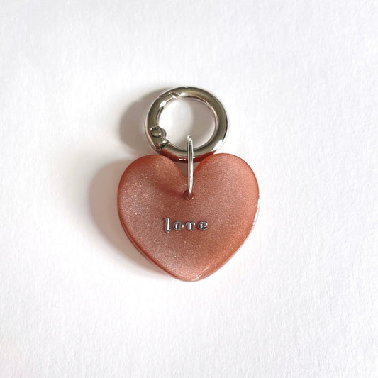 “Valentine Limited” Heart Tag - Mono (shimmer pink)