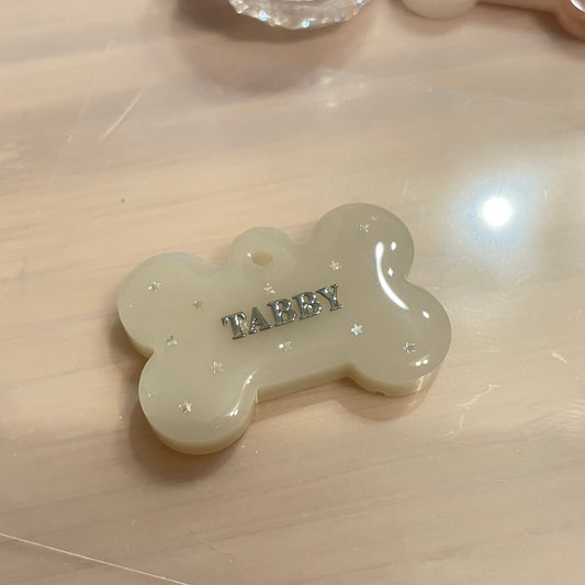 “Tabby Limited” Bone Tag -  sand star