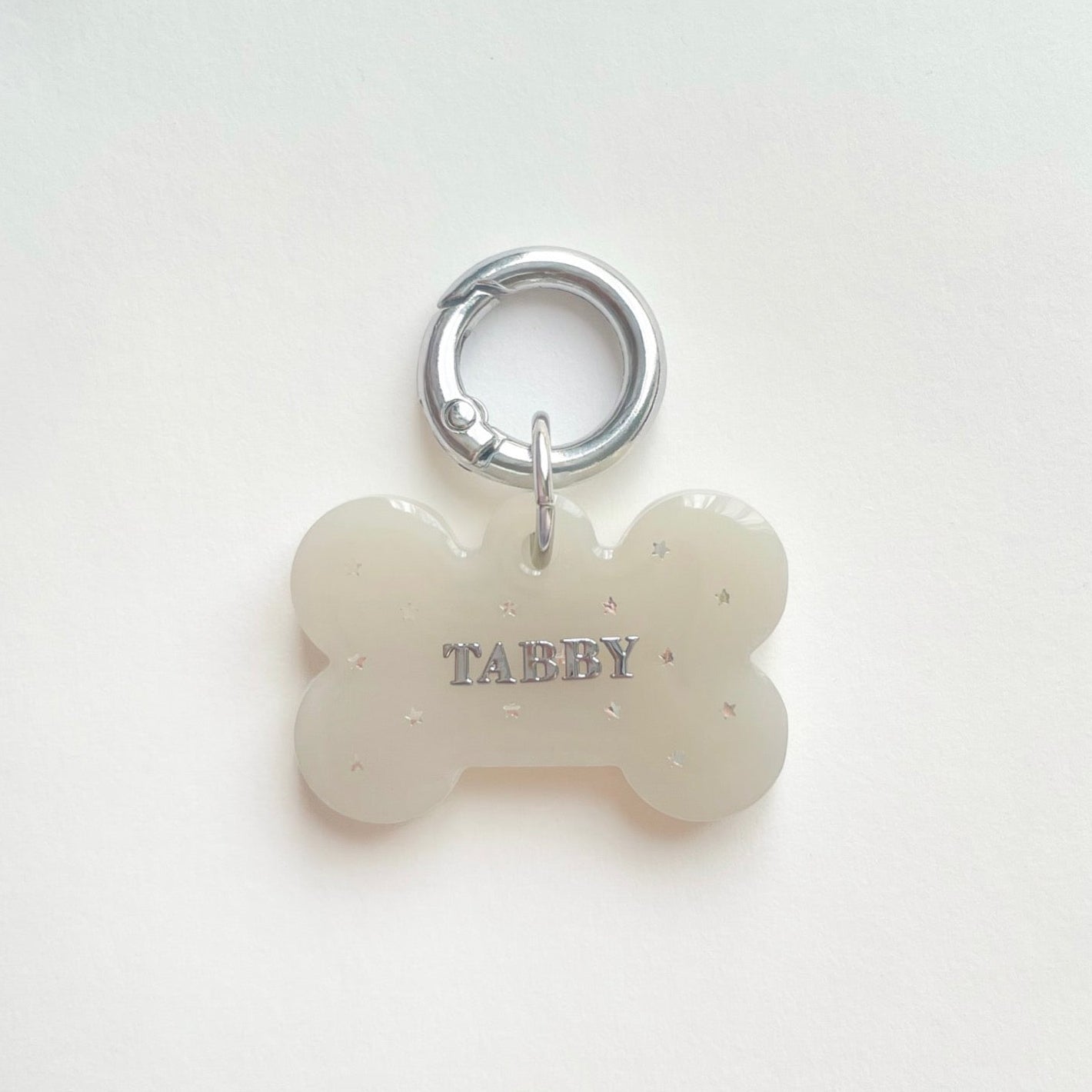 “tabby Limited”  Bone Tag -  Starlight (moon stone)